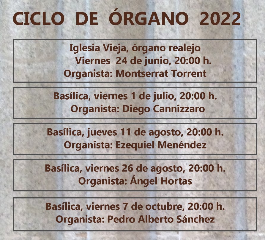 Ciclo Organo 2022 conciertos